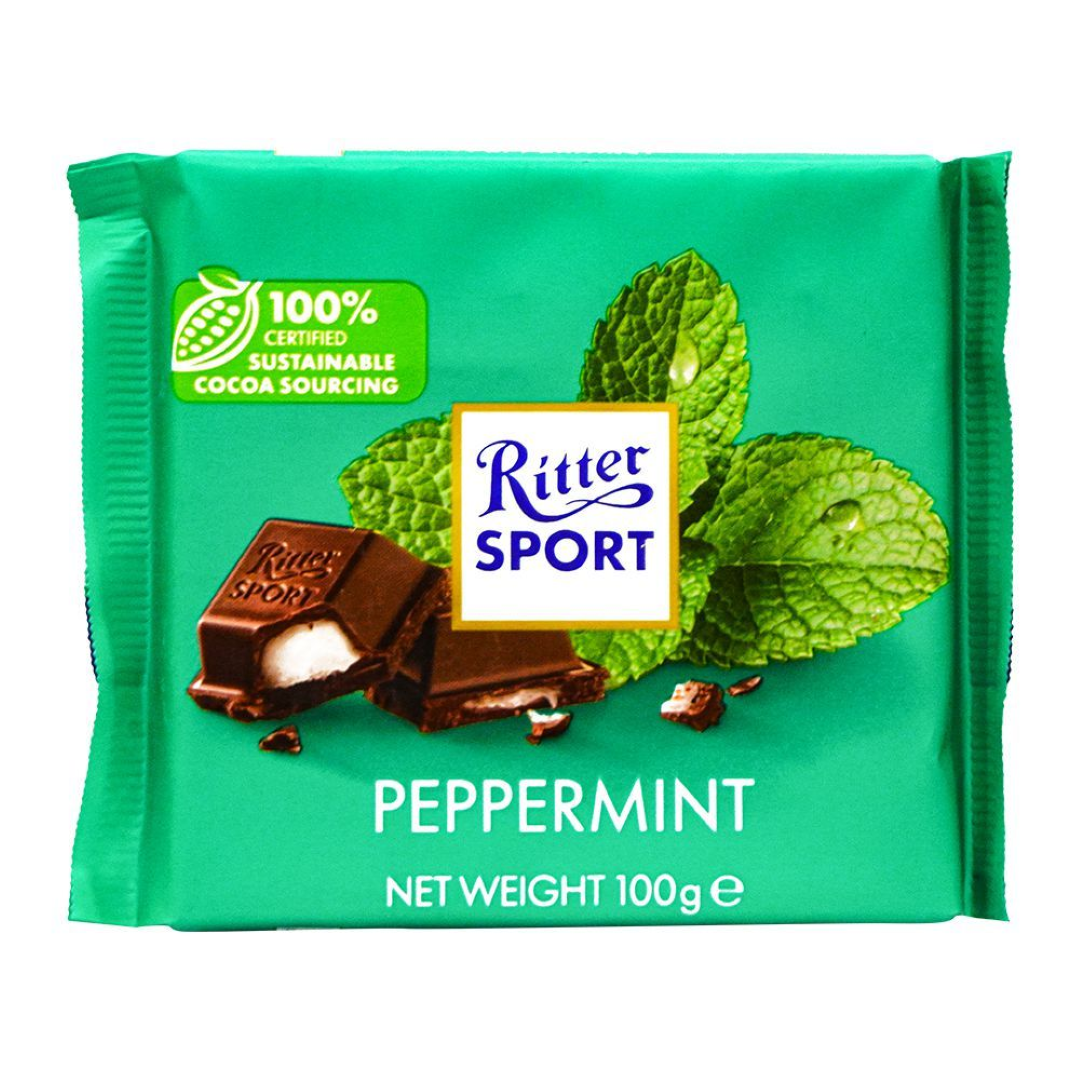 RITTER SPORTS PEPPERMINT CHOCOLATE 100G